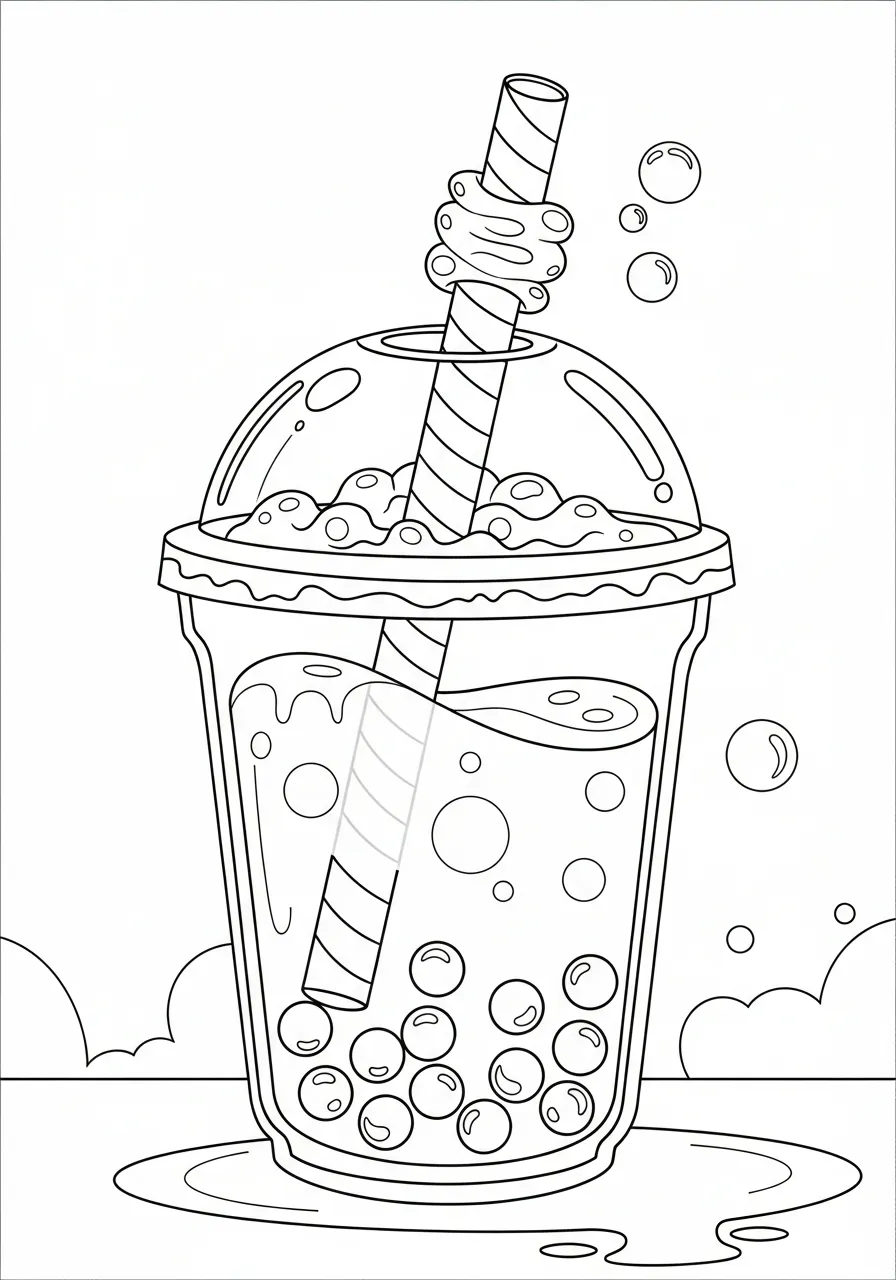 Te de burbujas Para Colorear 19