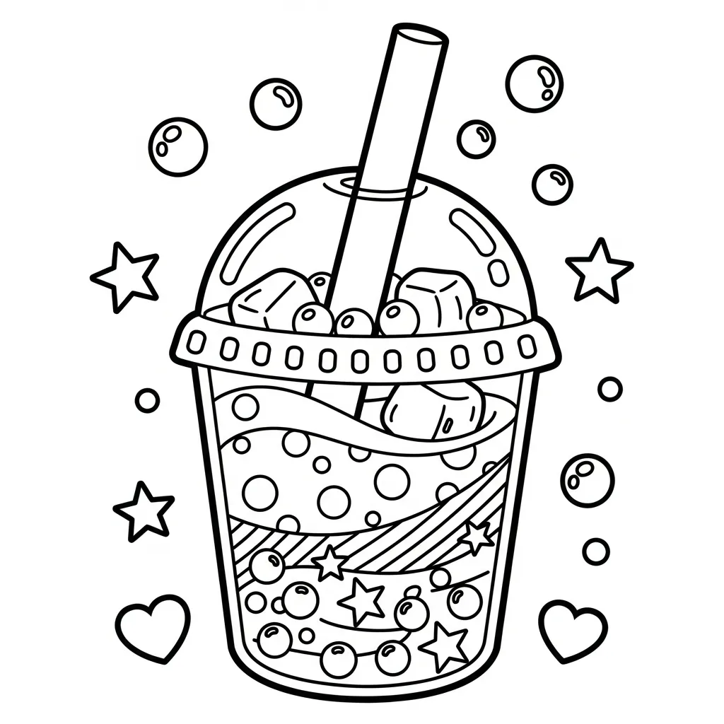 Te de burbujas Para Colorear 3