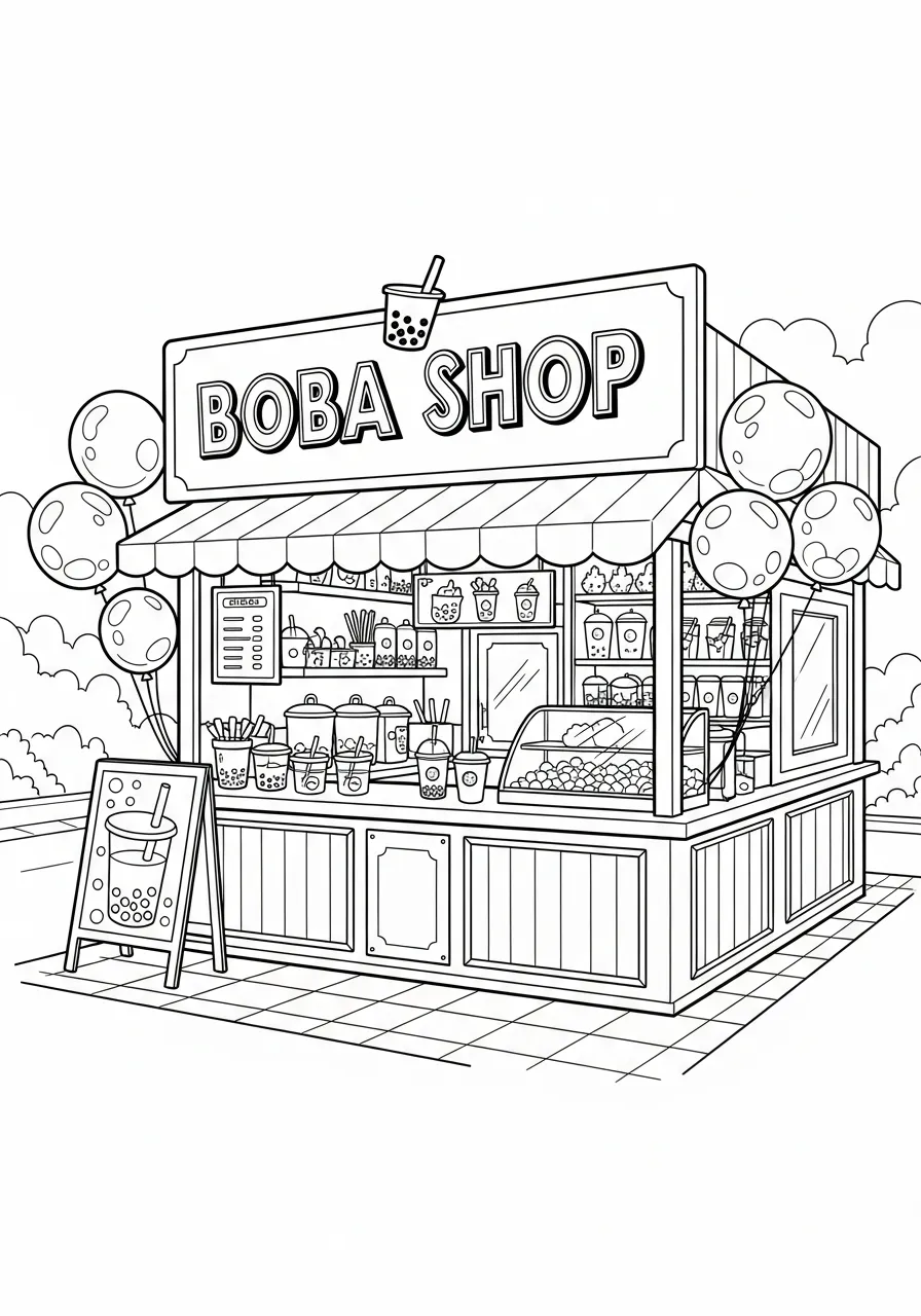 Te de burbujas Para Colorear 5