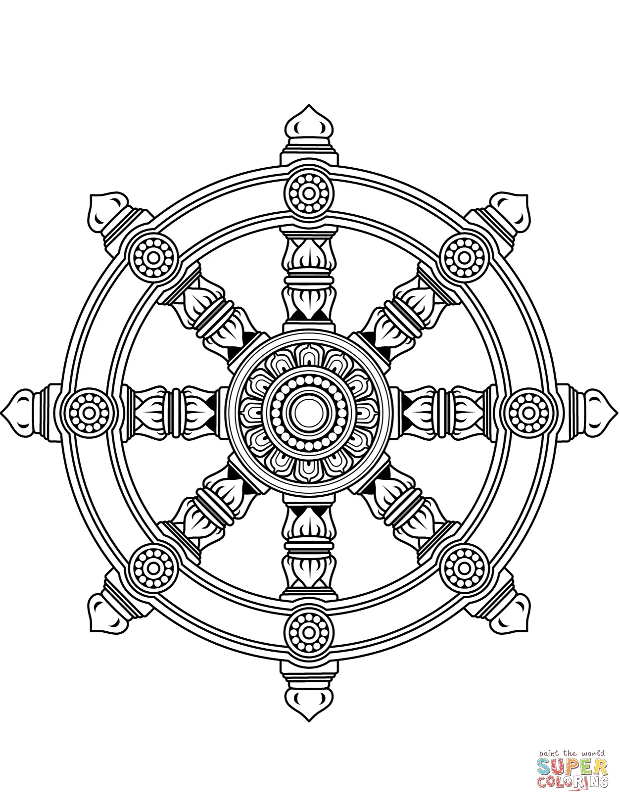 Buddhism coloring pages 9
