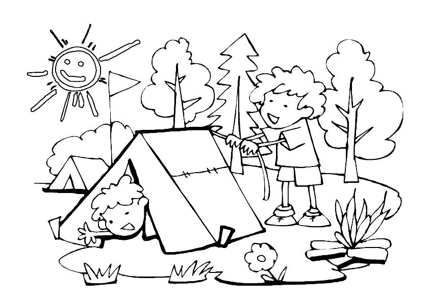 Ausmalbilder Camping 17