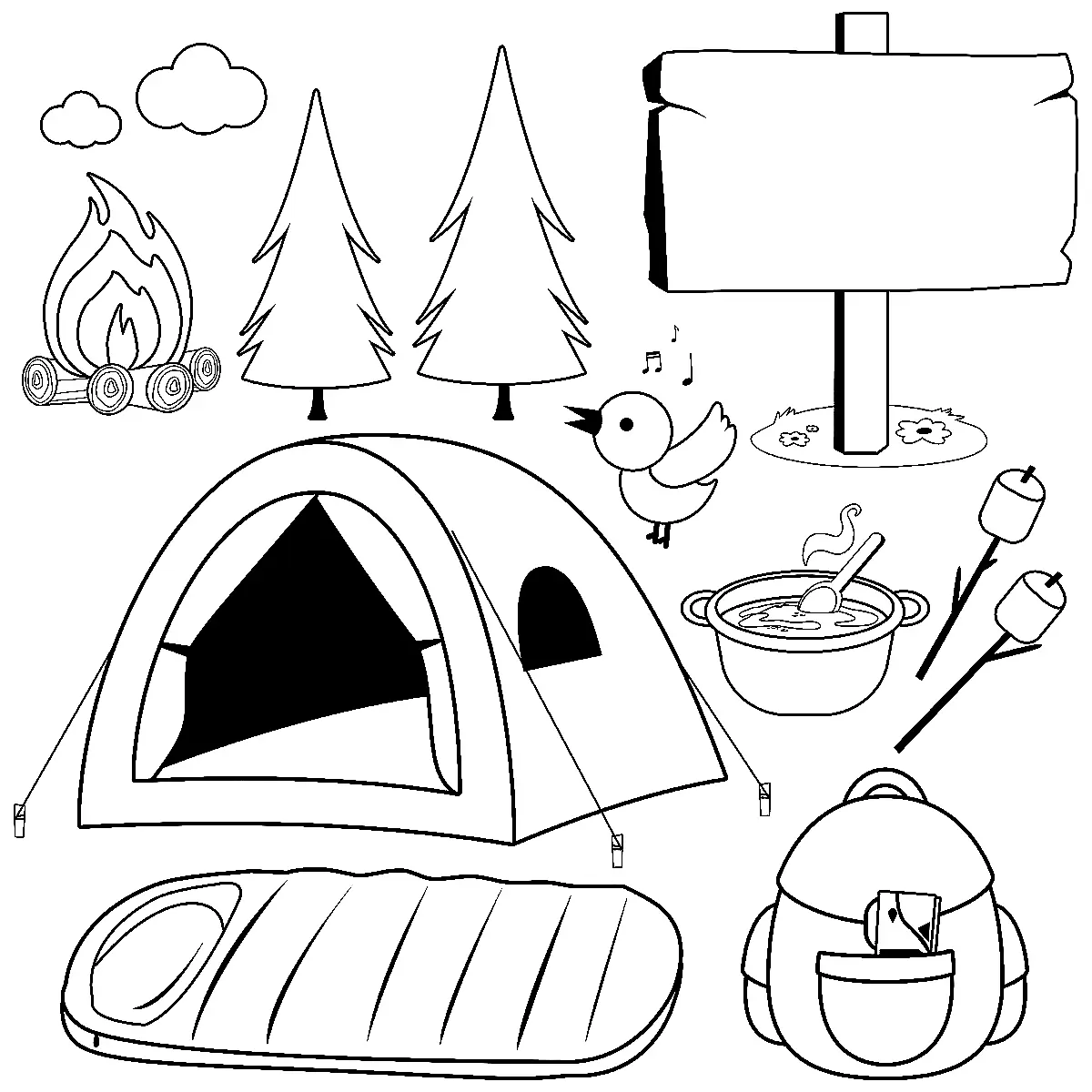 Ausmalbilder Camping 28