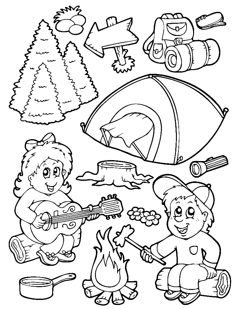 Ausmalbilder Camping 30
