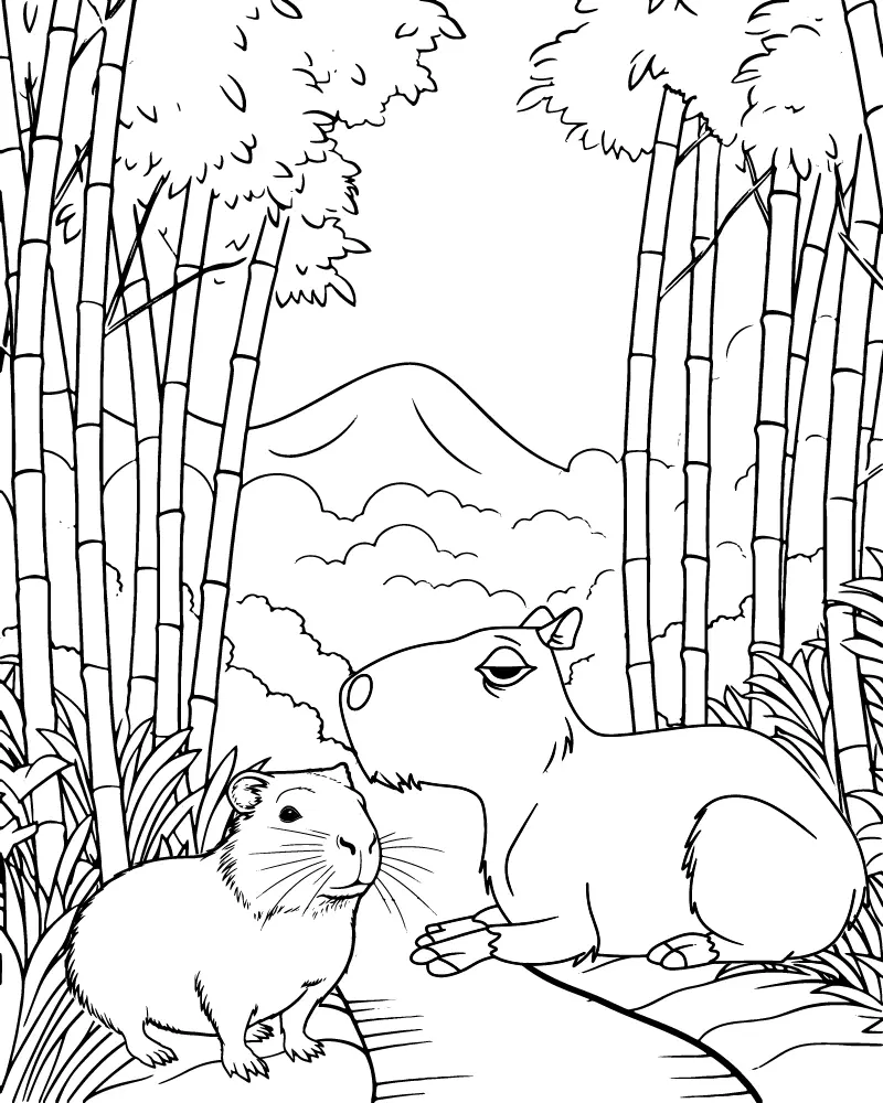 Capybara Coloring Pages 10