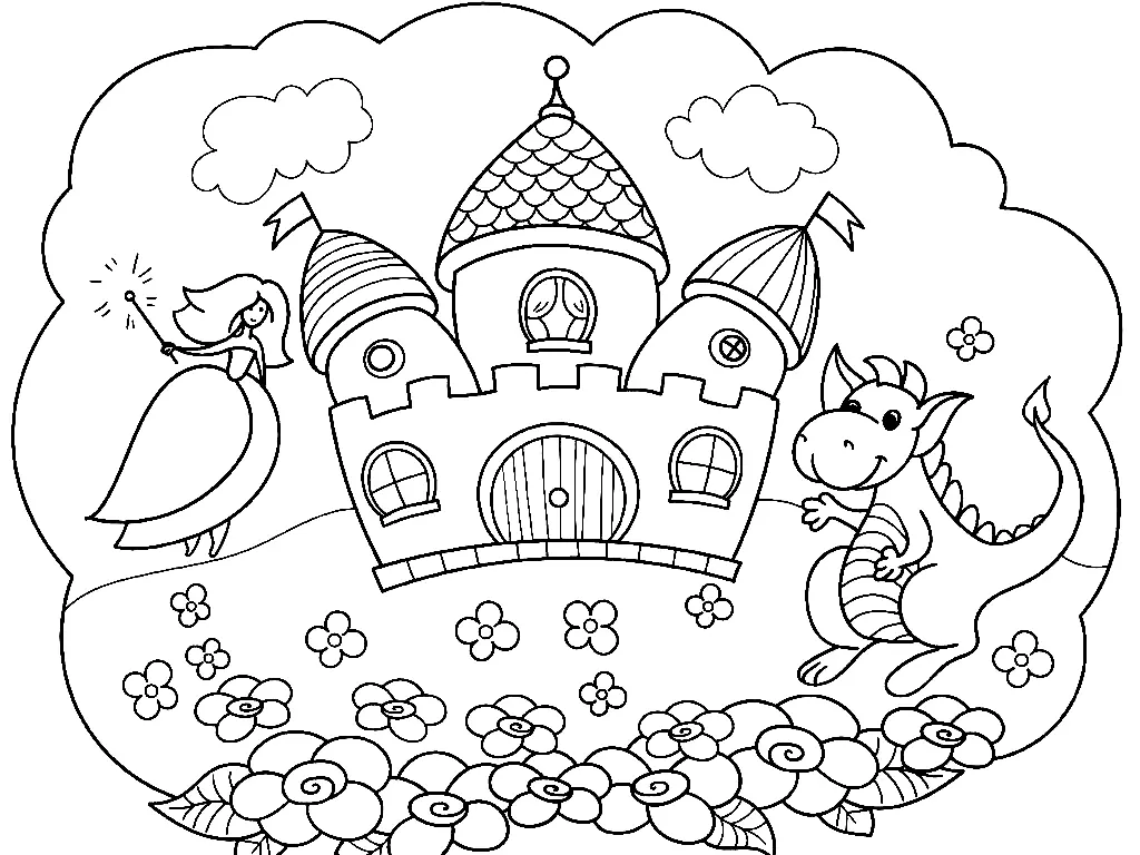 Desenhos de Castelo Para Colorir 31
