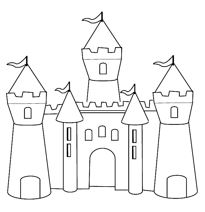 Desenhos de Castelo Para Colorir 44