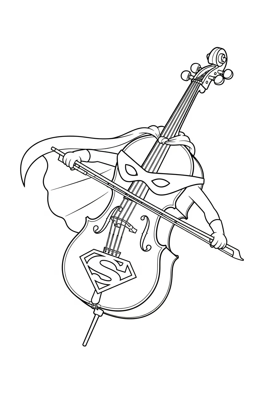 Violoncelo Paginas para Colorir