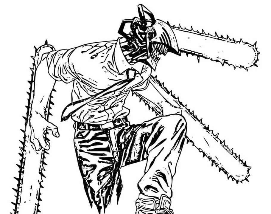 Chainsaw Man Coloring Pages 2