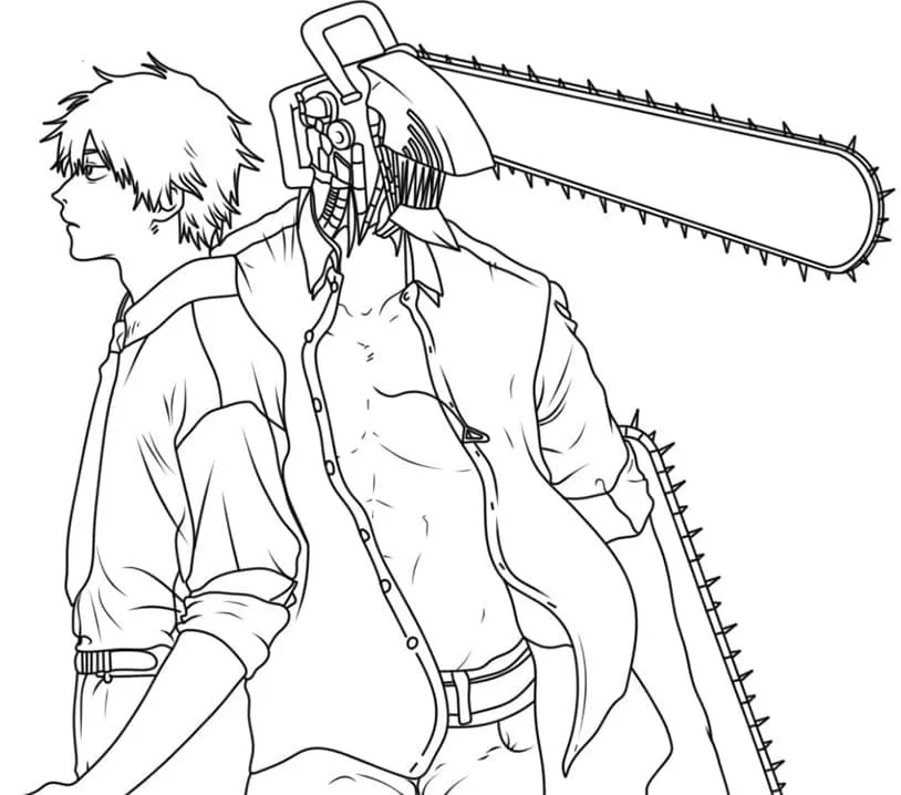 Chainsaw Man Coloring Pages 9