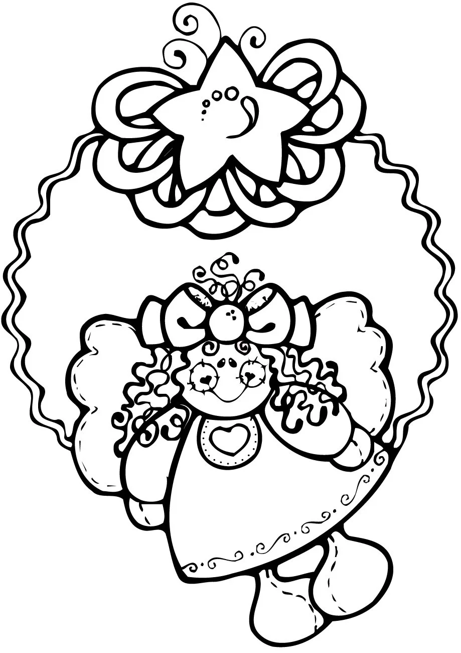 Christmas Angels Coloring Pages 4