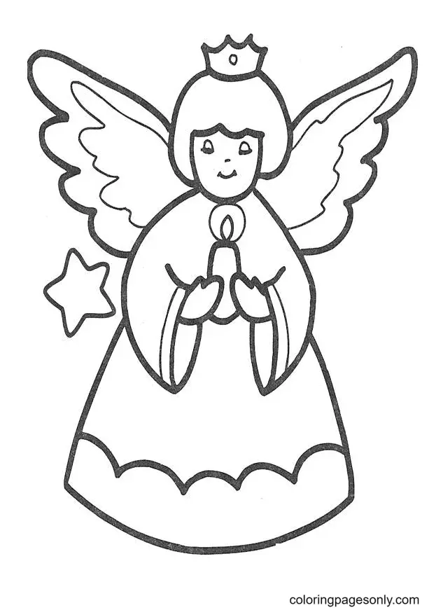 Christmas Angels Coloring Pages 8