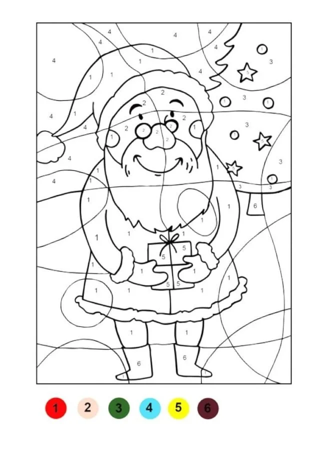 Christmas Color By Number Coloring Pages 22