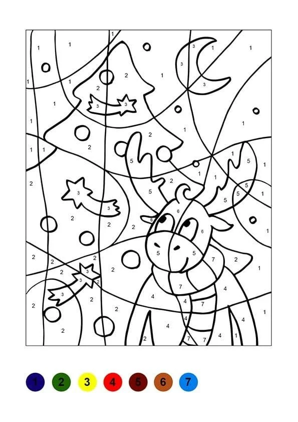 Christmas Color By Number Coloring Pages 72