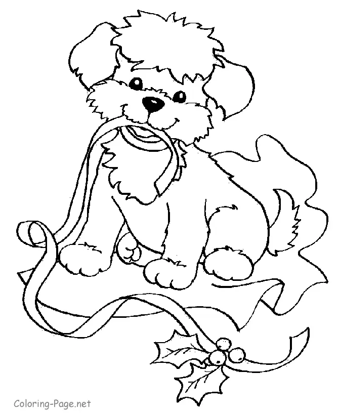 Christmas Dogs Coloring Pages 19
