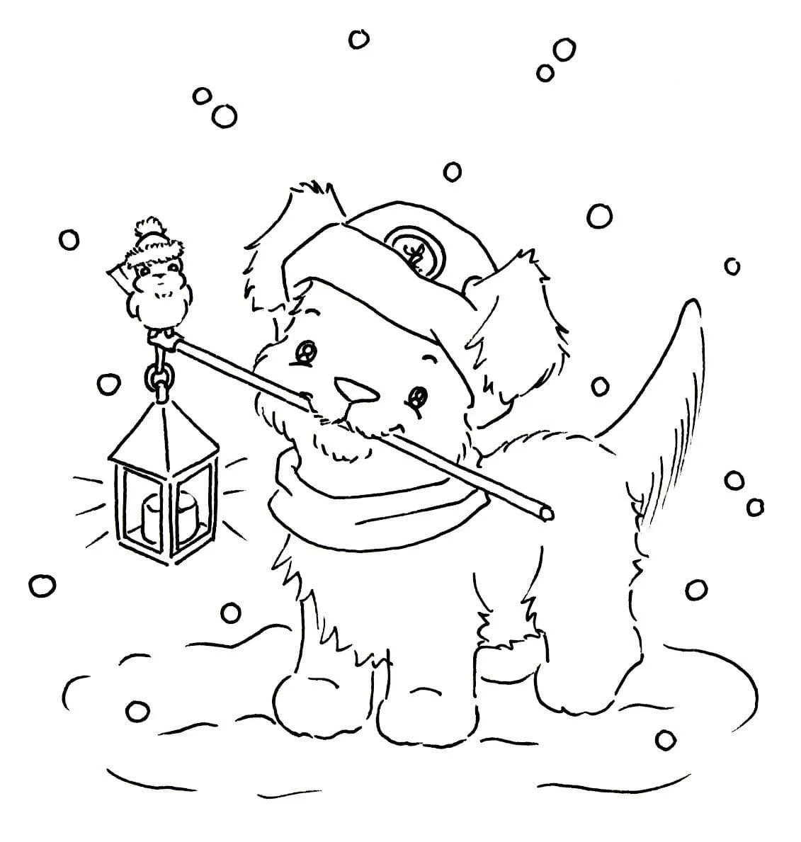 Christmas Puppy Coloring Pages 11