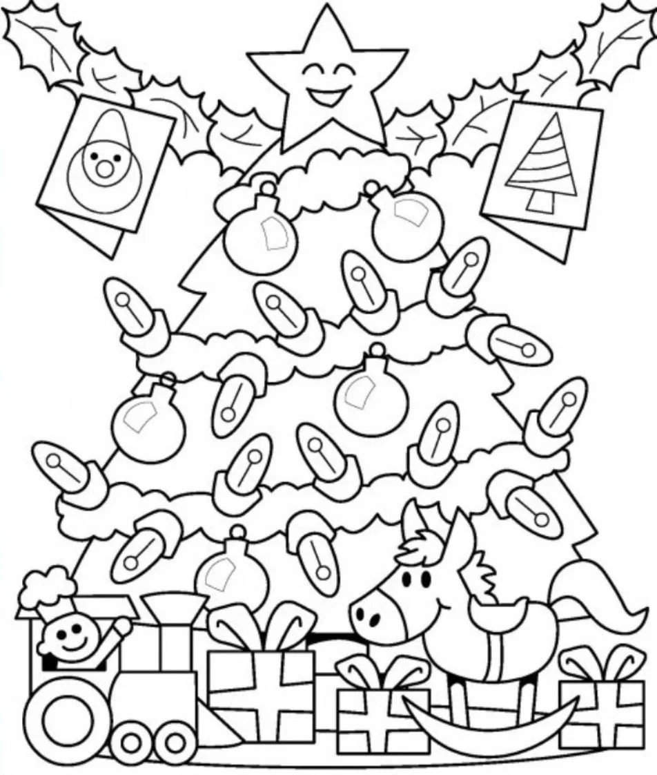 Desenhos de Arvore de Natal Com Presentes Para Colorir 16