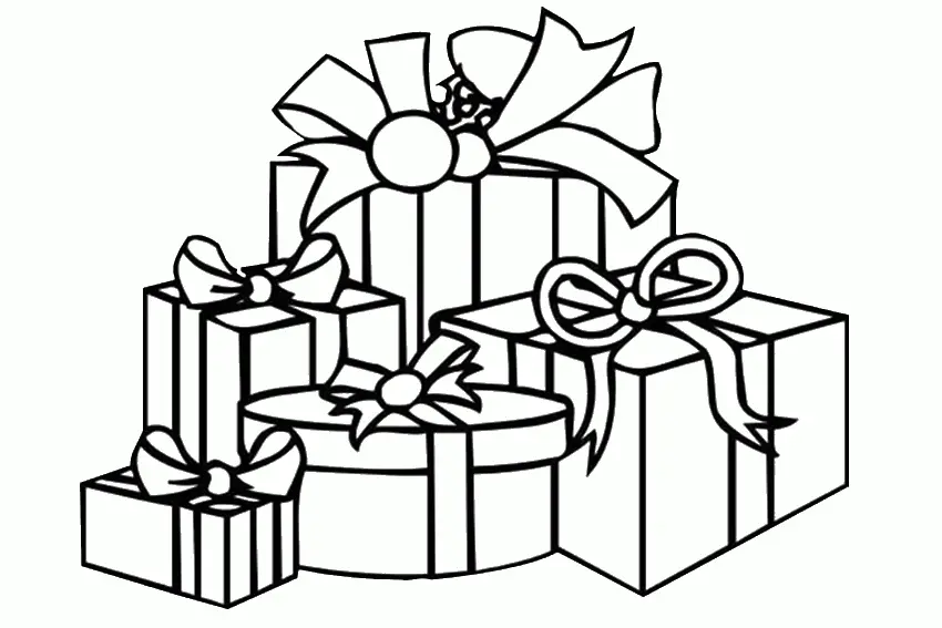 Desenhos de Arvore de Natal Com Presentes Para Colorir 2