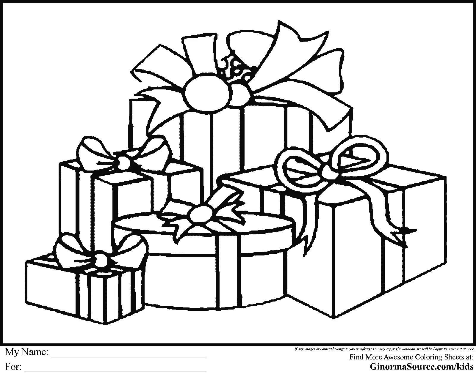 Christmas Tree With Presents Coloring Pages