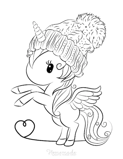Christmas Unicorn Coloring Pages 11
