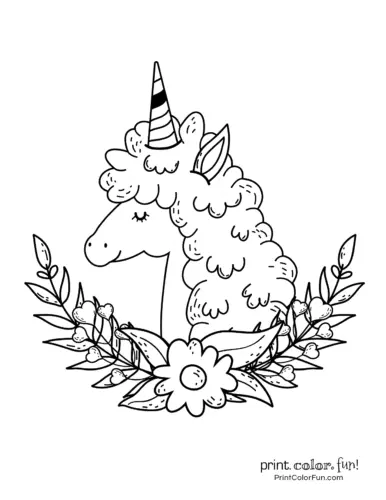 Christmas Unicorn Coloring Pages 22