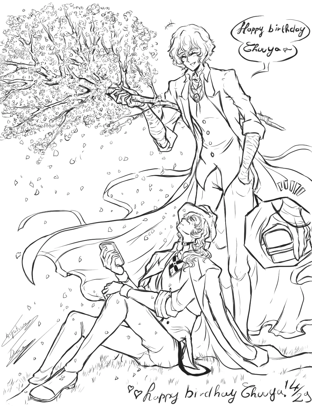 Desenhos de Chuuya Nakahara Para Colorir 15