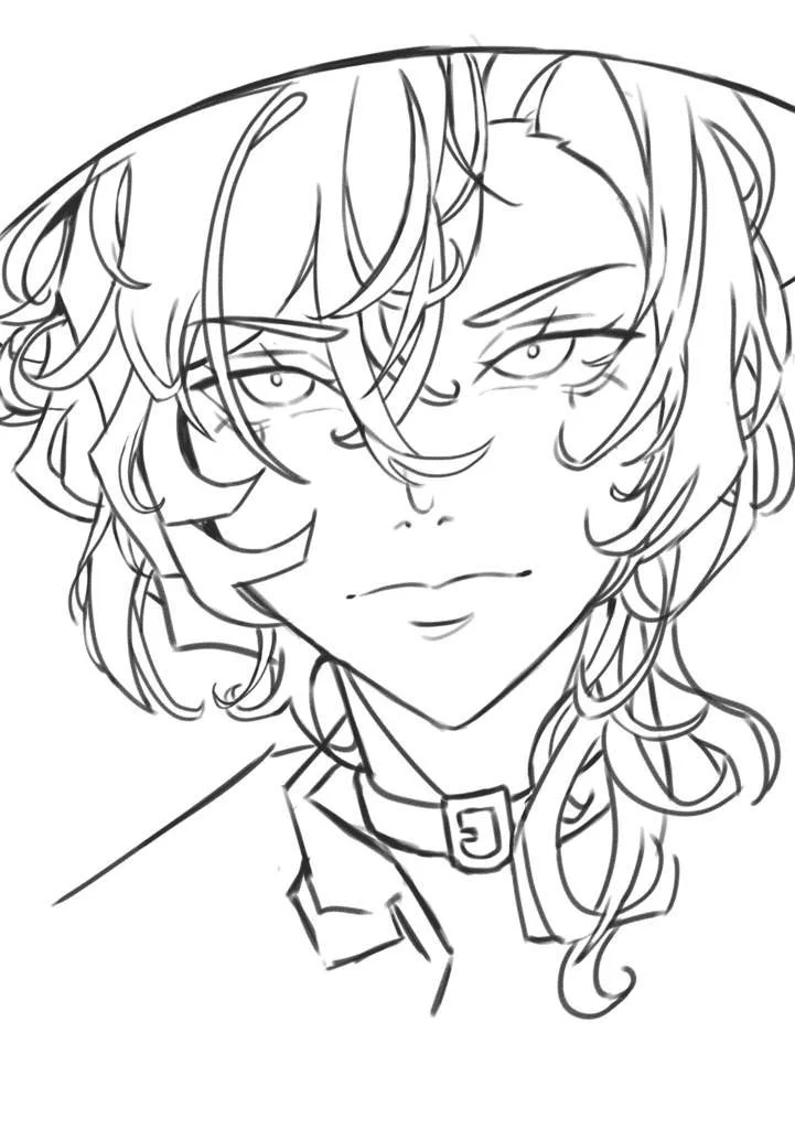 Desenhos de Chuuya Nakahara Para Colorir 17