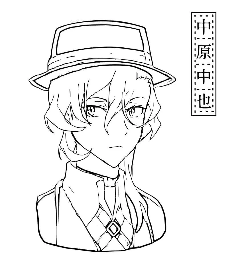 Desenhos de Chuuya Nakahara Para Colorir 4