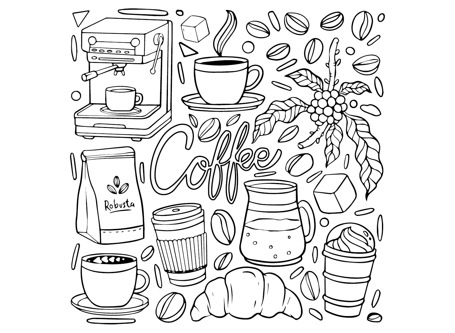 Cafe Para Colorear 24