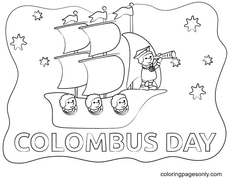 Columbus Day Ausmalbilder 17