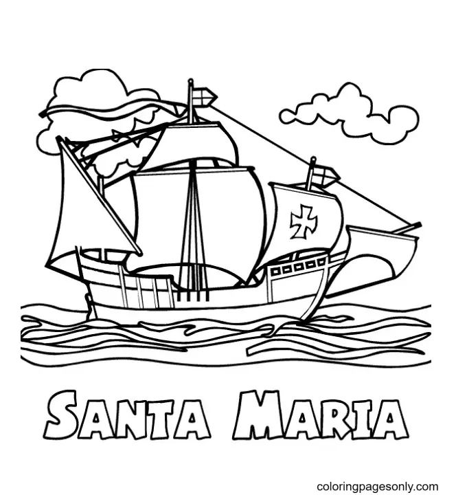 Columbus Day Ausmalbilder 19
