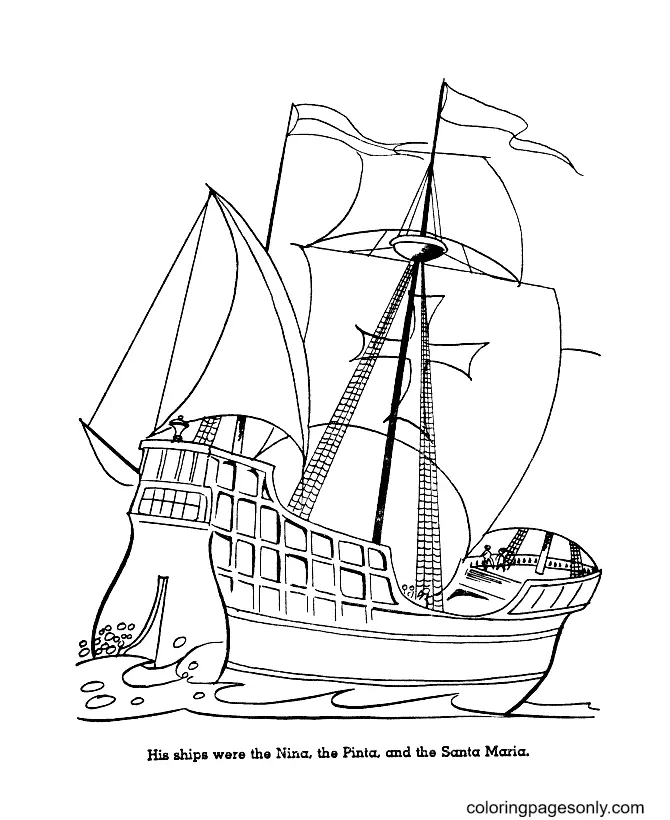 Columbus Day Ausmalbilder 21