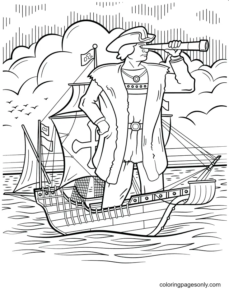 Columbus Day Ausmalbilder 23