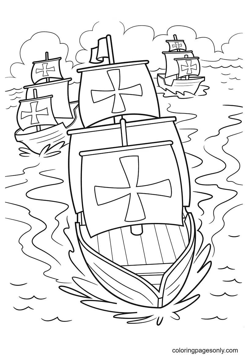 Columbus Day Ausmalbilder 3