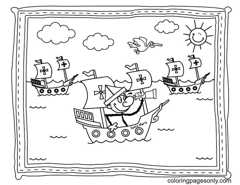 Columbus Day Ausmalbilder 31