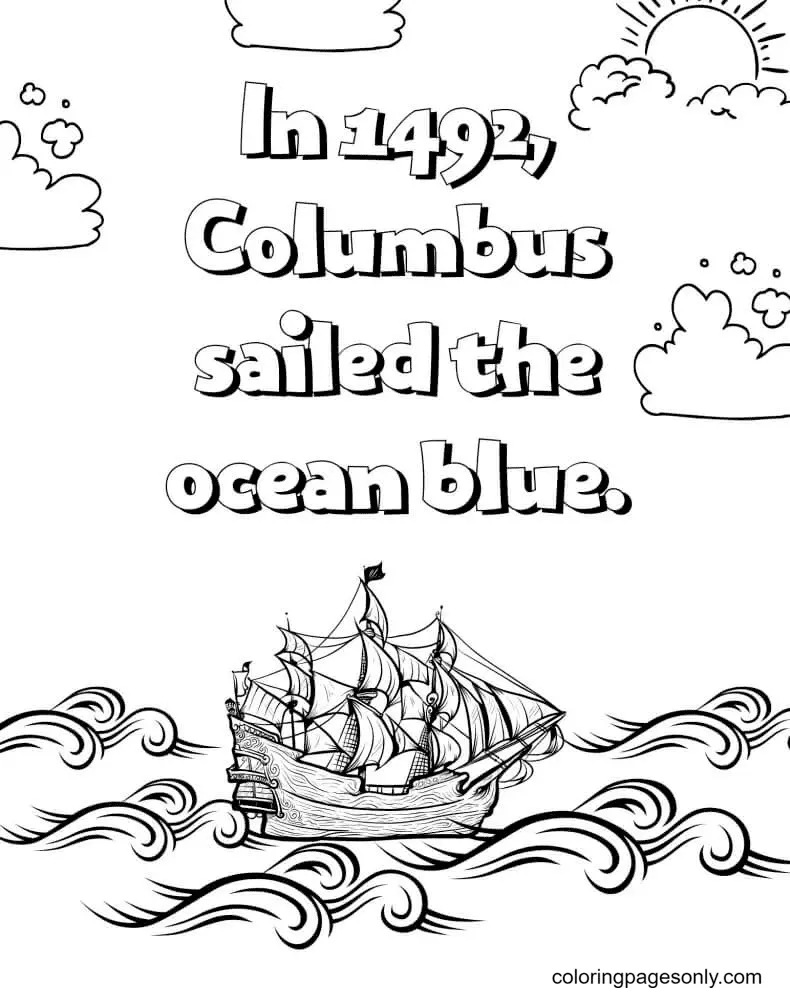 Columbus Day Ausmalbilder 32