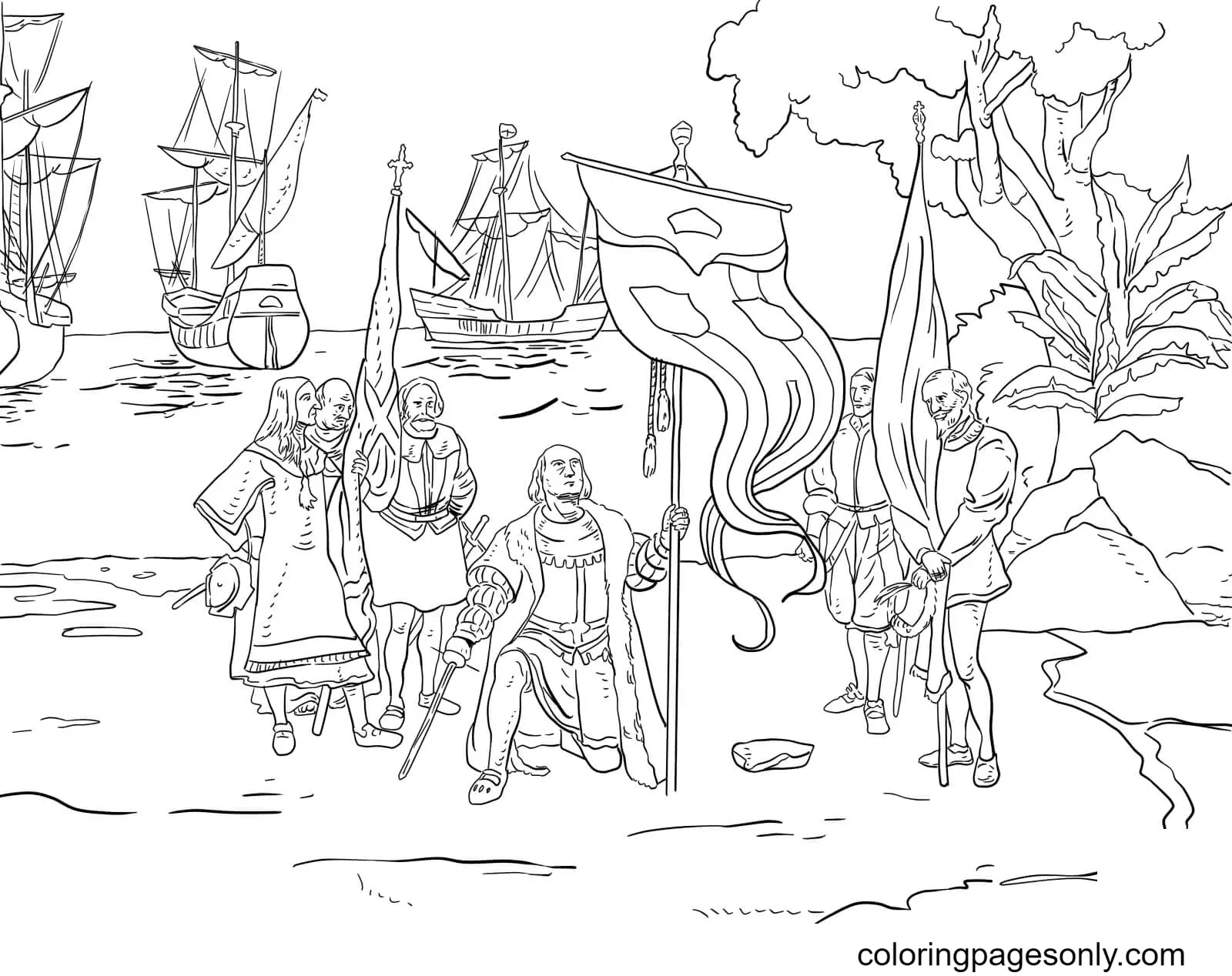 Columbus Day Ausmalbilder 44