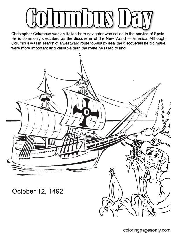 Columbus Day Ausmalbilder 8