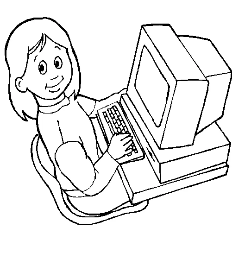 Computadora Para Colorear 1