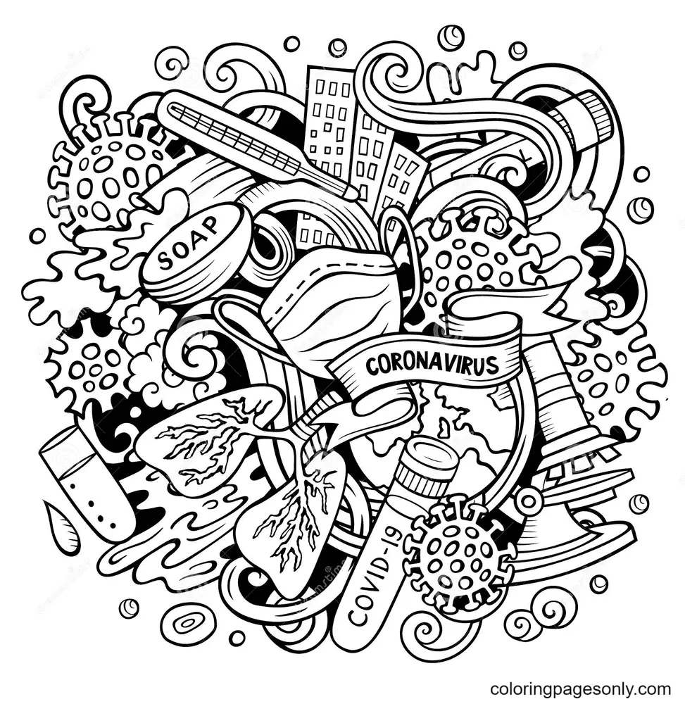 Corona Virus Covid 19 Coloring Pages 16