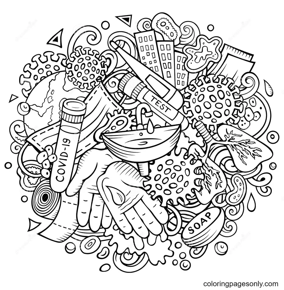 Corona Virus Covid 19 Coloring Pages 17