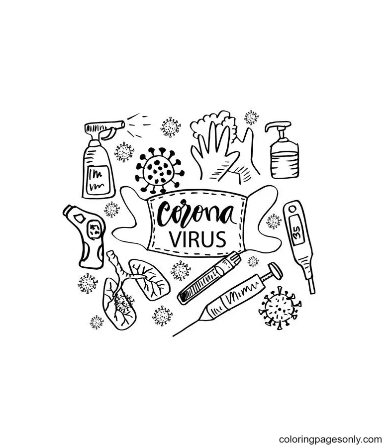 Corona Virus Covid 19 Coloring Pages 36