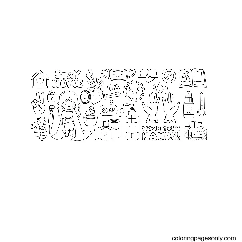 Corona Virus Covid 19 Coloring Pages 46