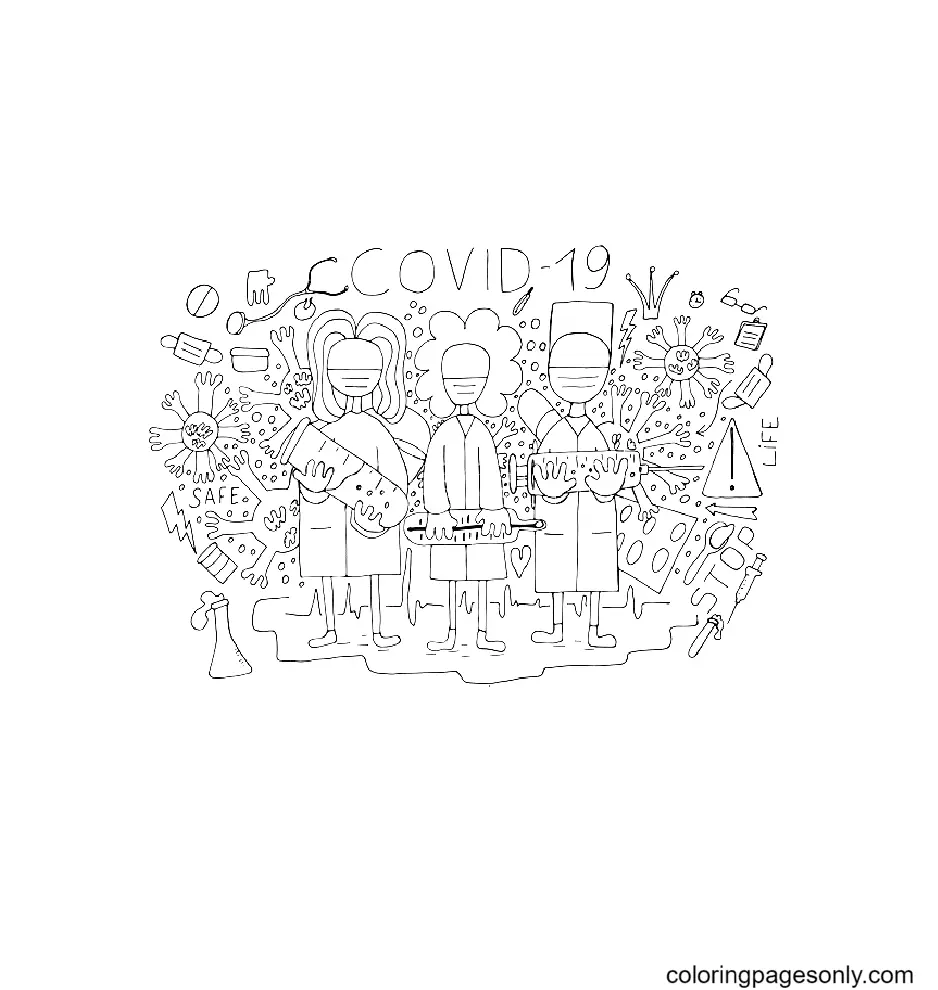 Corona Virus Covid 19 Coloring Pages 48
