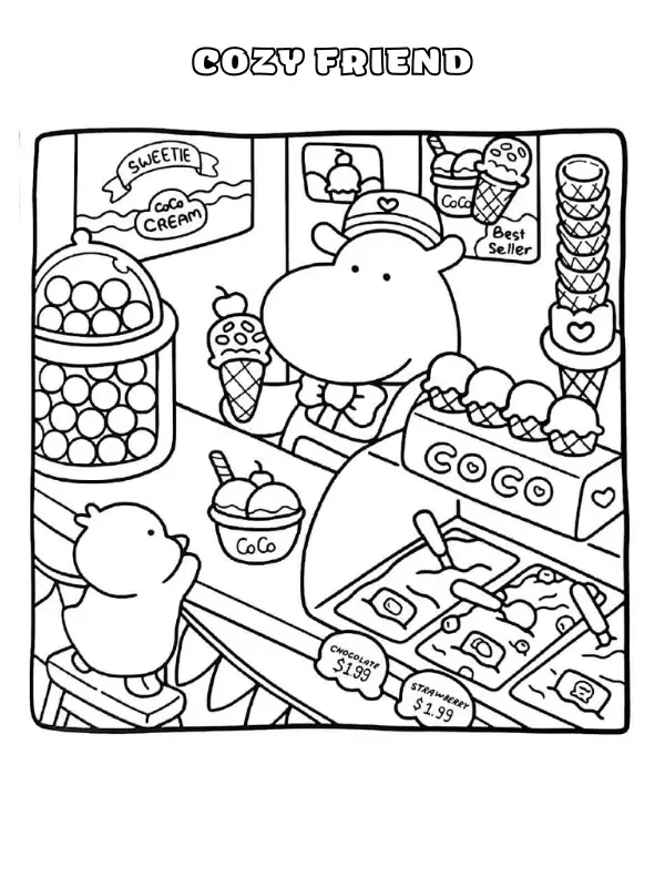 Cozy Friend Coloring Pages 19 Printable - Cozy Friend Coloring Pages 11 1.webp