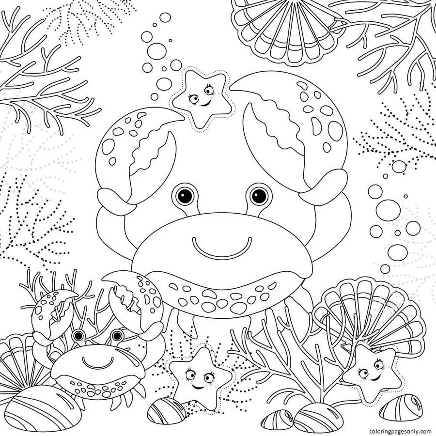 Desenhos de Caranguejo Para Colorir 4