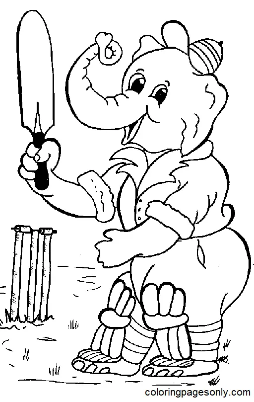 Kricketspiel Ausmalbilder 41