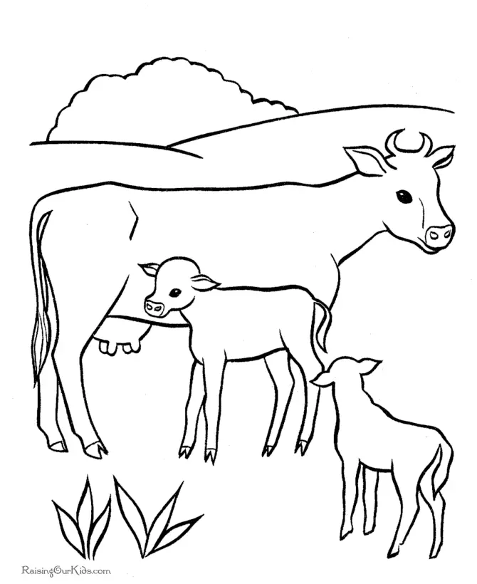 Cute Cow Coloring Pages 10
