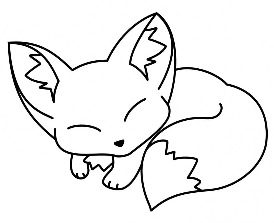 Cute Fox Coloring Pages 11