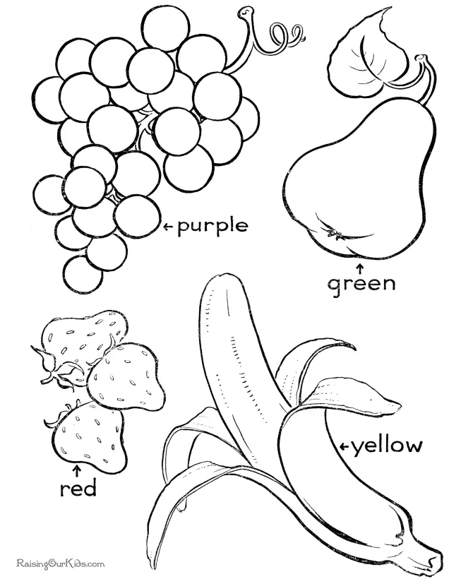 Desenhos de Frutas Fofas Para Colorir 2
