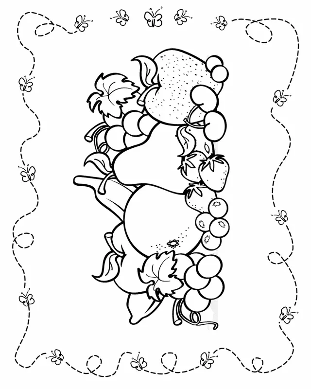 Desenhos de Frutas Fofas Para Colorir 3
